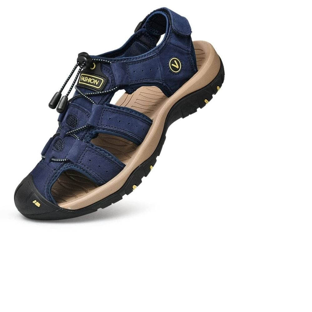 Sandália Adventure Premium Antiderrapante + Brinde Exclusivo Calçados (Sandália Masculina 3) Dm Stores Azul Marinho 37 Lanterna Tática 4 em 1