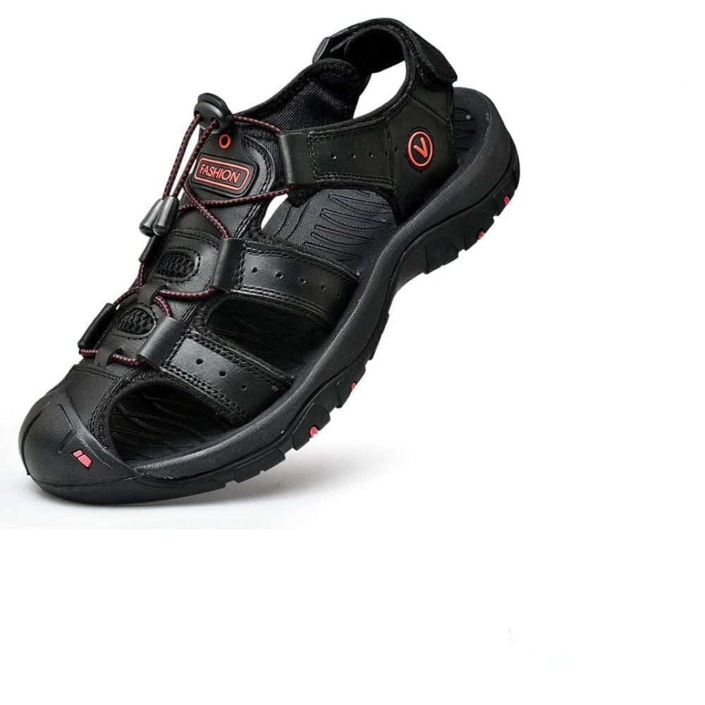 Sandália Adventure Premium Antiderrapante + Brinde Exclusivo Calçados (Sandália Masculina 3) Dm Stores Preto 37 Lanterna Tática 4 em 1